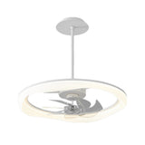 Modern White LED Ceiling Fan with Remote Control and Stepless Dimmable Lighting