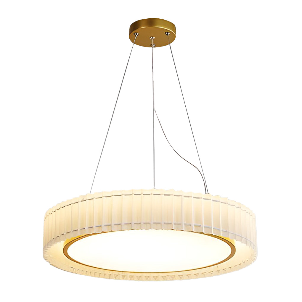 Nordic Style Pleated Fabric LED Chandelier Modern Gold Flush Mount Ceiling Light for Bedroom