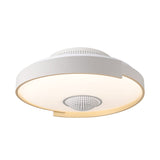 Modern Round Bladeless Ceiling Fan with Integrated Dimmable LED Light and 6 Speed Motor