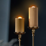 Ambient Wood Cylinder LED Table Lamp with Air Control Sensor Rechargeable Candlelight Accent