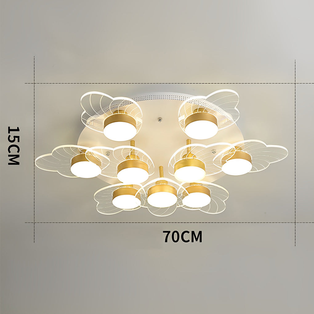 Modern Gold Flower Petal LED Ceiling Light Nordic Flush Mount Fixture for Bedroom and Living Room