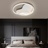 Modern White Round LED Flush Mount Ceiling Light with 3 Step Color Dimming