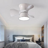 23 Inch Flush Mount Helicopter Ceiling Fan with LED Light and 6 Speeds for Kids Room