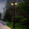 3 Light Modern Black Outdoor Post Light Waterproof Exterior Pole Lamp for Garden and Pathway