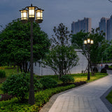 3 Light Modern Black Outdoor Post Light Waterproof Exterior Pole Lamp for Garden and Pathway