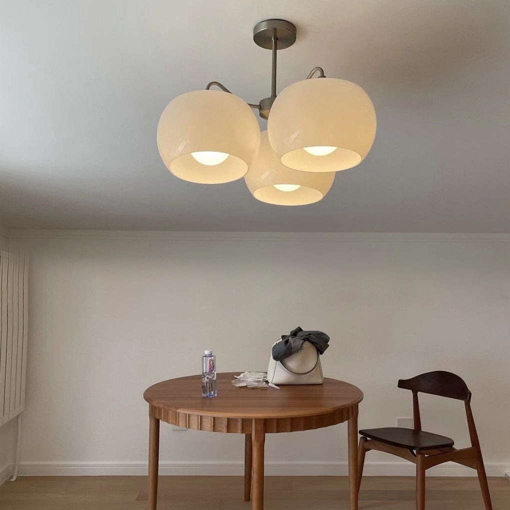 3 Light White Glass Pendant Chandelier Vintage Industrial Hanging Ceiling Light