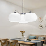 3 Light White Glass Pendant Chandelier Vintage Industrial Hanging Ceiling Light