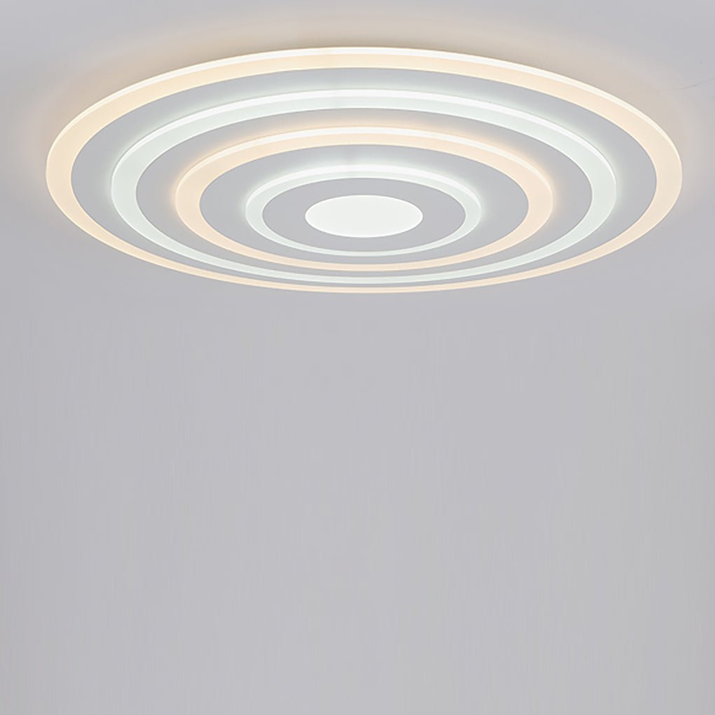Modern Concentric Circle LED Flush Mount Ceiling Light Dimmable Round Fixture for Living Room