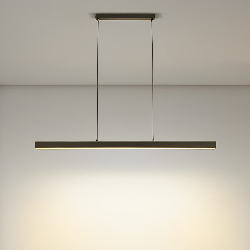 30 Inch Modern Black Linear Pendant Light Rectangular LED Hanging Lamp for Dining Table