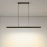 30 Inch Modern Black Linear Pendant Light Rectangular LED Hanging Lamp for Dining Table