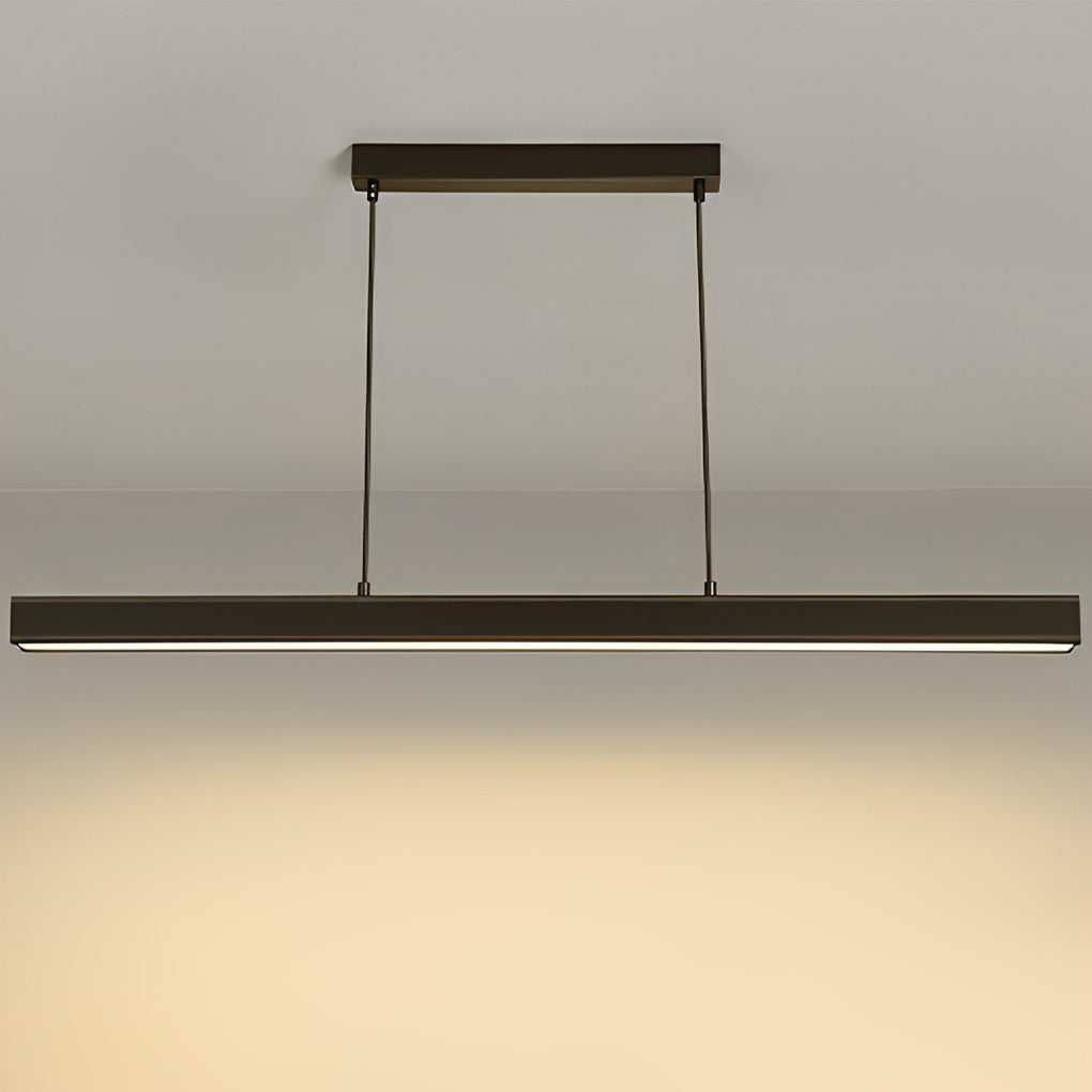 30 Inch Modern Black Linear Pendant Light Rectangular LED Hanging Lamp for Dining Table