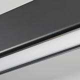 30 Inch Modern Black Linear Pendant Light Rectangular LED Hanging Lamp for Dining Table
