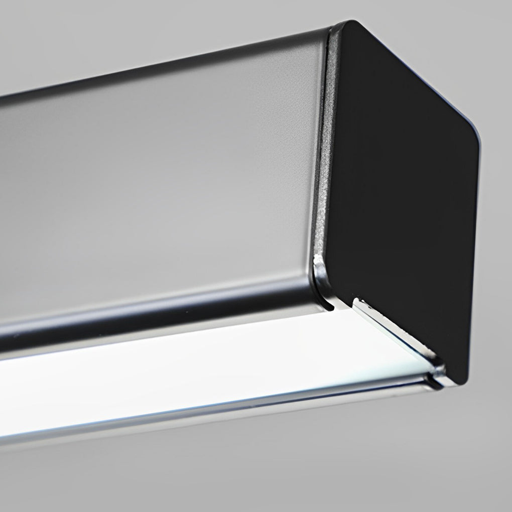 30 Inch Modern Black Linear Pendant Light Rectangular LED Hanging Lamp for Dining Table