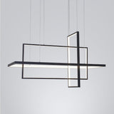 31.5 Inch Modern 3 Tier Square Rectangular LED Chandelier Aluminum Dimmable Kitchen Island Pendant Light