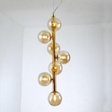34 Inch Modern Artistic Glass Globe Chandelier 7 Light LED Pendant Ceiling Hanging Lamp