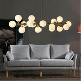 35 Inch Modern 16 Light Molecular Pendant Lighting LED Glass Globe Chandelier for Living Room