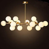 35 Inch Modern 16 Light Molecular Pendant Lighting LED Glass Globe Chandelier for Living Room
