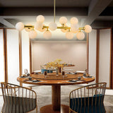 35 Inch Modern 16 Light Molecular Pendant Lighting LED Glass Globe Chandelier for Living Room