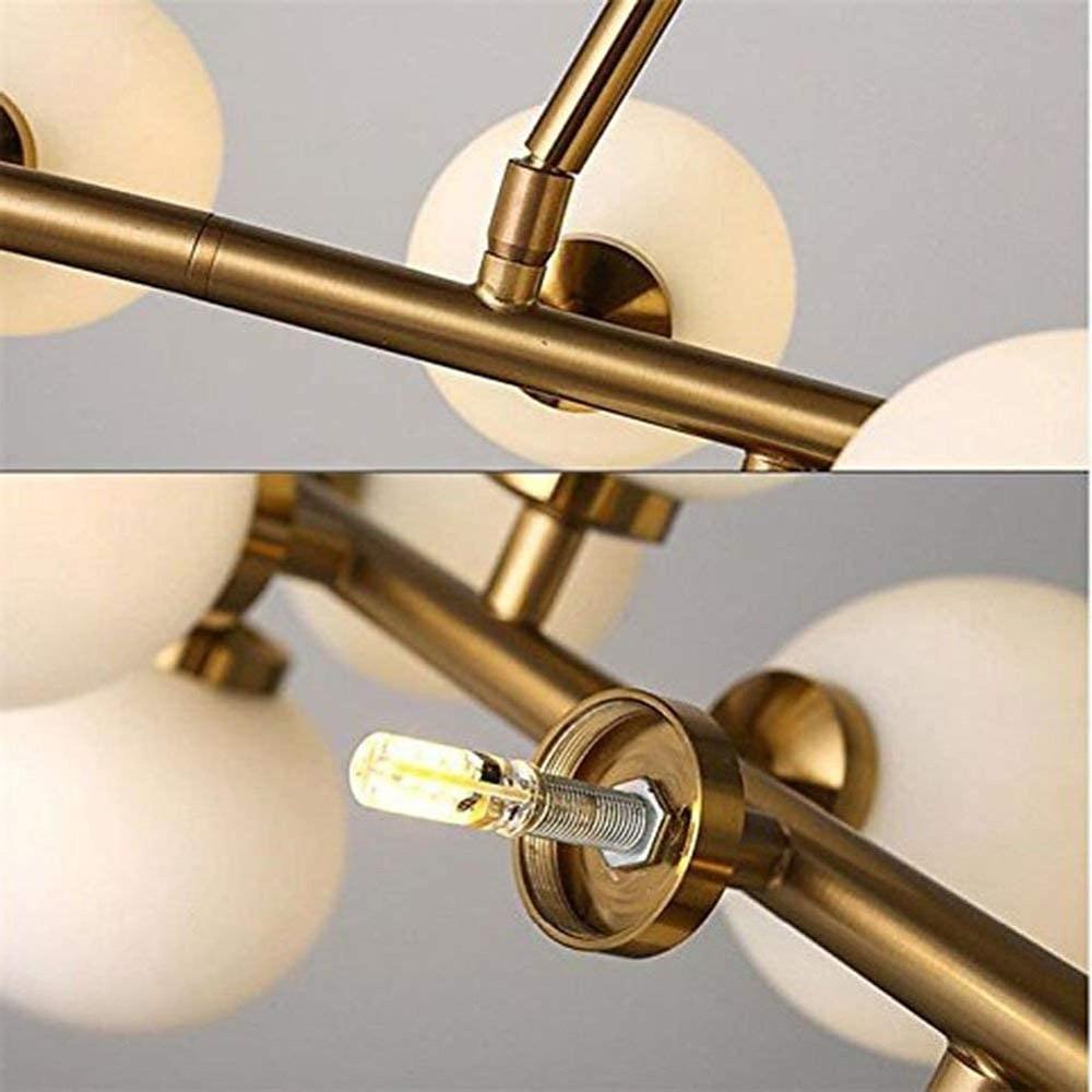35 Inch Modern 16 Light Molecular Pendant Lighting LED Glass Globe Chandelier for Living Room