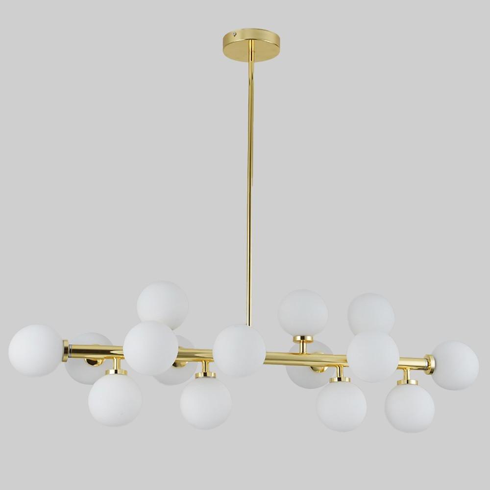 35 Inch Modern 16 Light Molecular Pendant Lighting LED Glass Globe Chandelier for Living Room