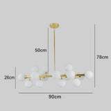 35 Inch Modern 16 Light Molecular Pendant Lighting LED Glass Globe Chandelier for Living Room