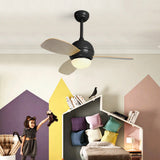 36 Inch Modern Nordic LED Ceiling Fan with Remote Control Dimmable Light for Living Room and Bedroom