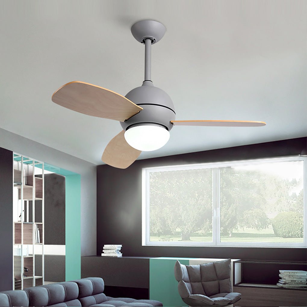 36 Inch Modern Nordic LED Ceiling Fan with Remote Control Dimmable Light for Living Room and Bedroom
