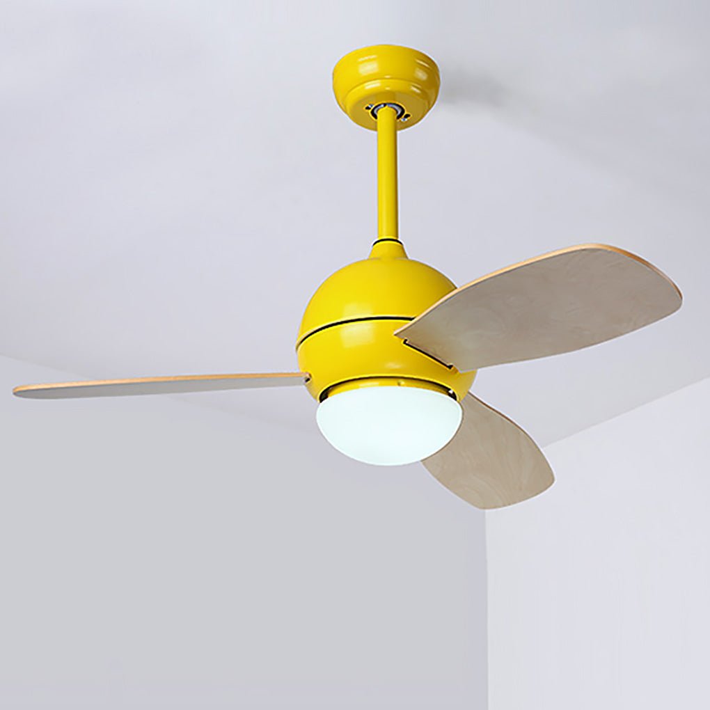 36 Inch Modern Nordic LED Ceiling Fan with Remote Control Dimmable Light for Living Room and Bedroom
