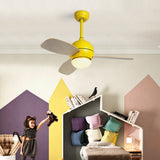 36 Inch Modern Nordic LED Ceiling Fan with Remote Control Dimmable Light for Living Room and Bedroom