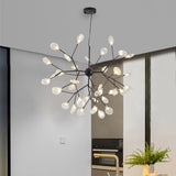 36 Light LED Sputnik Chandelier Modern Black and Gold Cluster Hanging Pendant Light Fixture