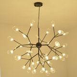 36 Light LED Sputnik Chandelier Modern Black and Gold Cluster Hanging Pendant Light Fixture
