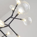 36 Light LED Sputnik Chandelier Modern Black and Gold Cluster Hanging Pendant Light Fixture