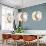 360 Degree Rotatable White Metal Nordic Pendant Lamp Modern Adjustable Iron Hanging Light for Bedroom