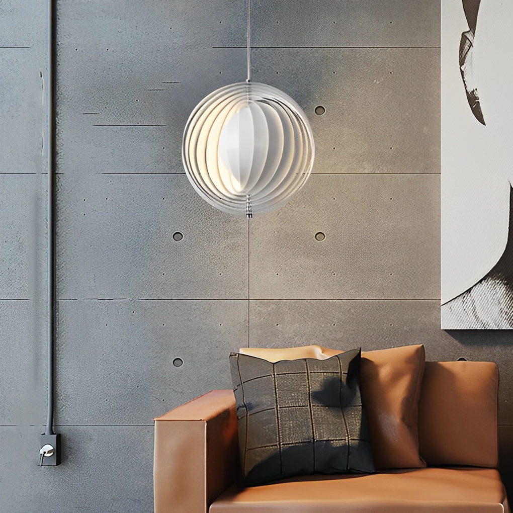 360 Degree Rotatable White Metal Nordic Pendant Lamp Modern Adjustable Iron Hanging Light for Bedroom