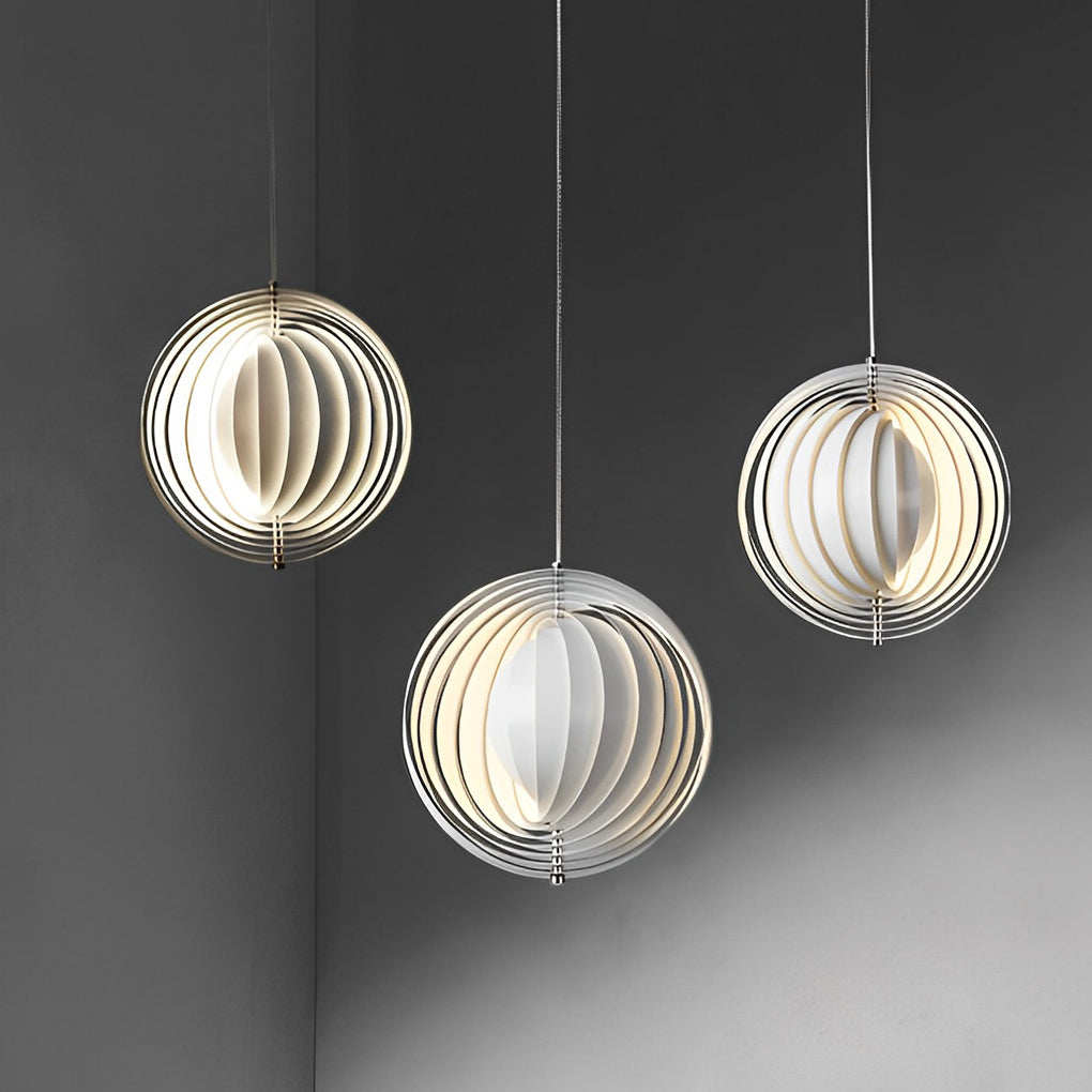 360 Degree Rotatable White Metal Nordic Pendant Lamp Modern Adjustable Iron Hanging Light for Bedroom