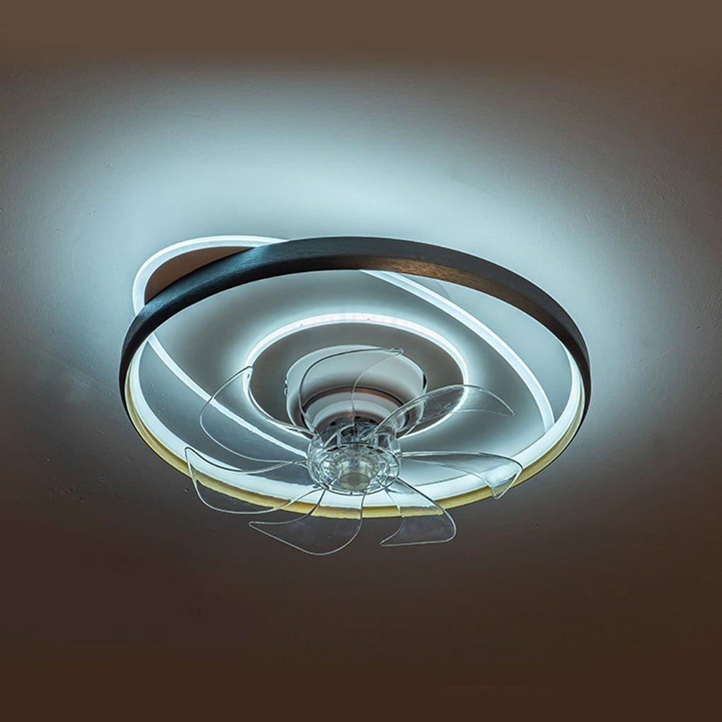 360 Degree Rotating Low Profile LED Ceiling Fan with Stepless Dimming Remote Control