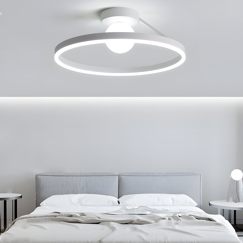 Modern LED Minimalist Ball Ceiling Light Fixture with 3 Step Dimming for Bedrooms and Living Rooms