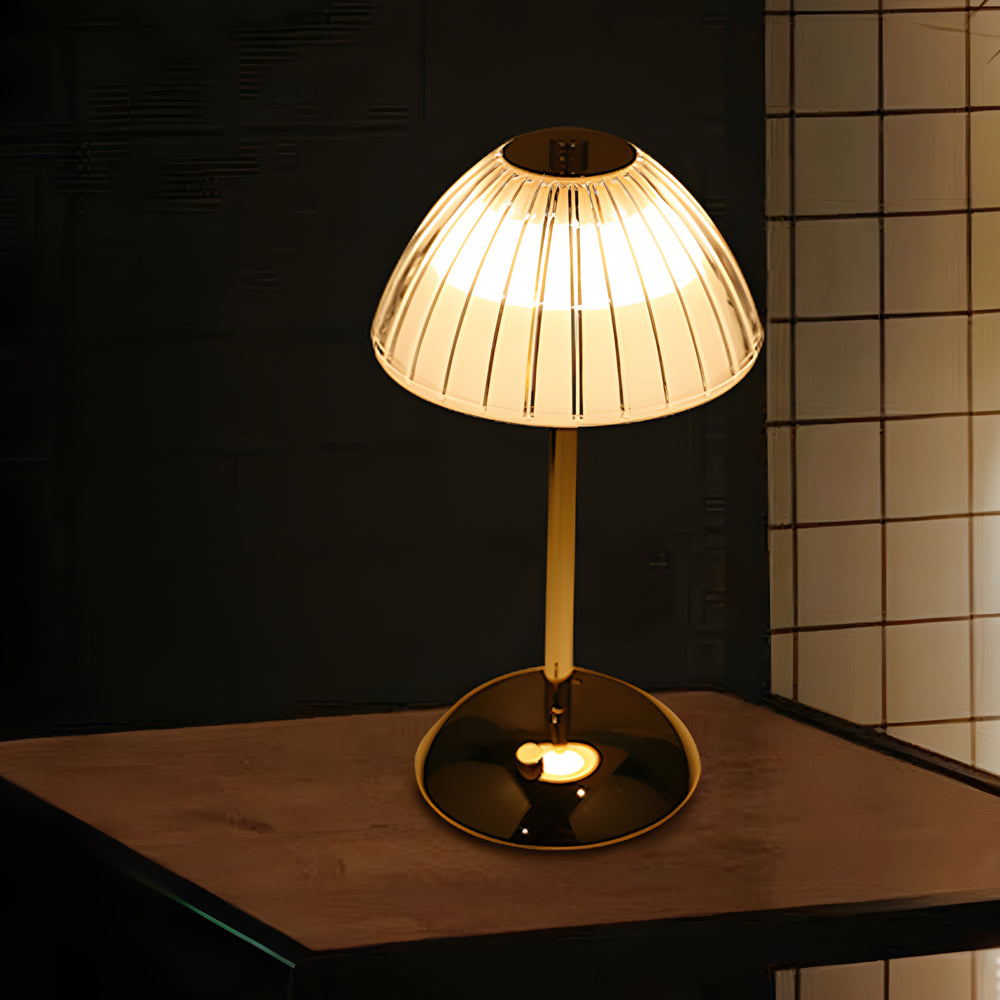 Modern Nordic Brushed Brass Rechargeable Table Lamp with Touch Sensor Dimmable LED