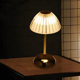 Modern Nordic Brushed Brass Rechargeable Table Lamp with Touch Sensor Dimmable LED