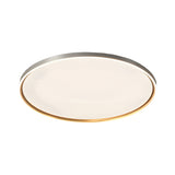 Modern Geometric Dimmable LED Flush Mount Ceiling Light in Brushed Gray Aluminum