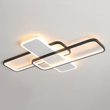 Geometric Overlapping Square LED Ceiling Light Modern Nordic Flush Mount Dimmable Chandelier