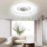 Modern 20 Inch Bladeless Smart Ceiling Fan with Dimmable LED Light and Remote Control