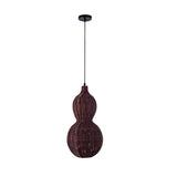 Rustic Woven Rattan Gourd Outdoor Pendant Light IP65 Waterproof Exterior Hanging Lamp for Garden and Patio