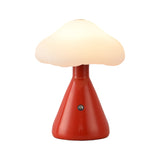 Modern Brushed Metal Mushroom LED Table Lamp with Touch Dimming for Bedroom