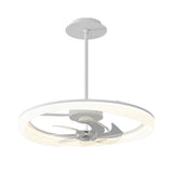 Modern White LED Ceiling Fan with Remote Control and Stepless Dimmable Lighting