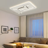 Nordic Ultra Thin Rectangular LED Ceiling Light with Four Flexible Spotlights and Color Temperature Control