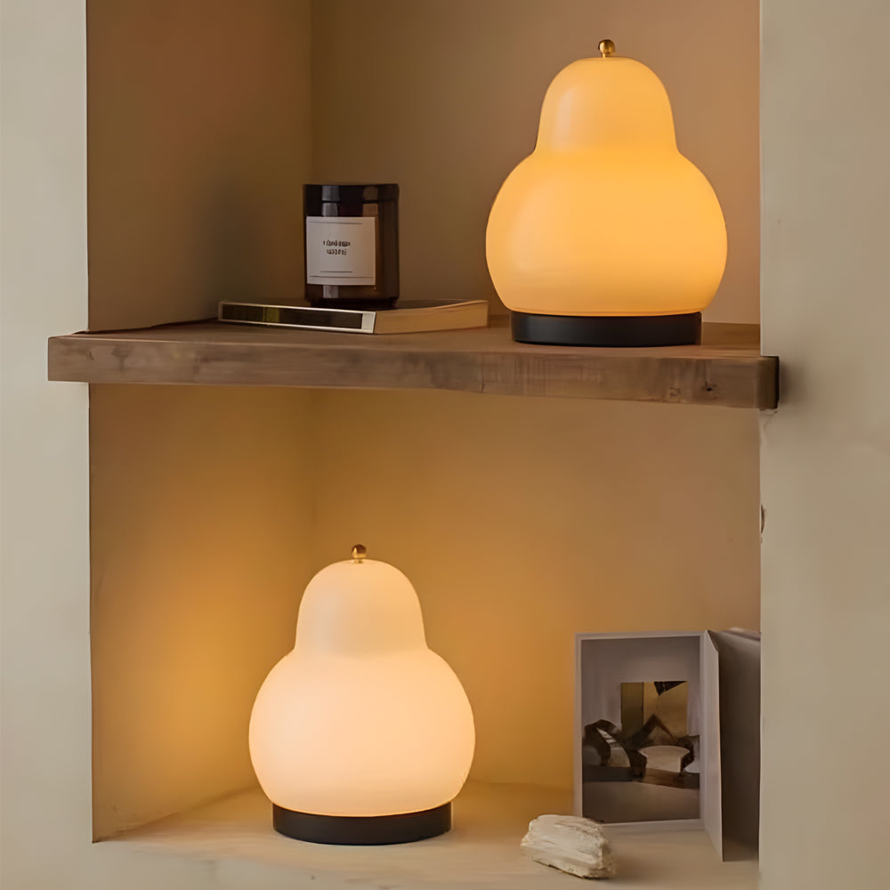 Glass Pear LED Table Lamp with Touch Control and 3 Color Dimming Modes Portable Ambient Light