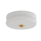 Modern Nordic Round Glass Drum LED Ceiling Light Fixture with Three Step Dimming Control