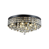 19 Inch Modern Round Crystal LED Ceiling Light Fixture for Living Room Bedroom and Hallway