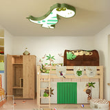 Modern Dinosaur LED Ceiling Lamp Dimmable Flush Mount Lighting for Kids Bedroom and Playroom